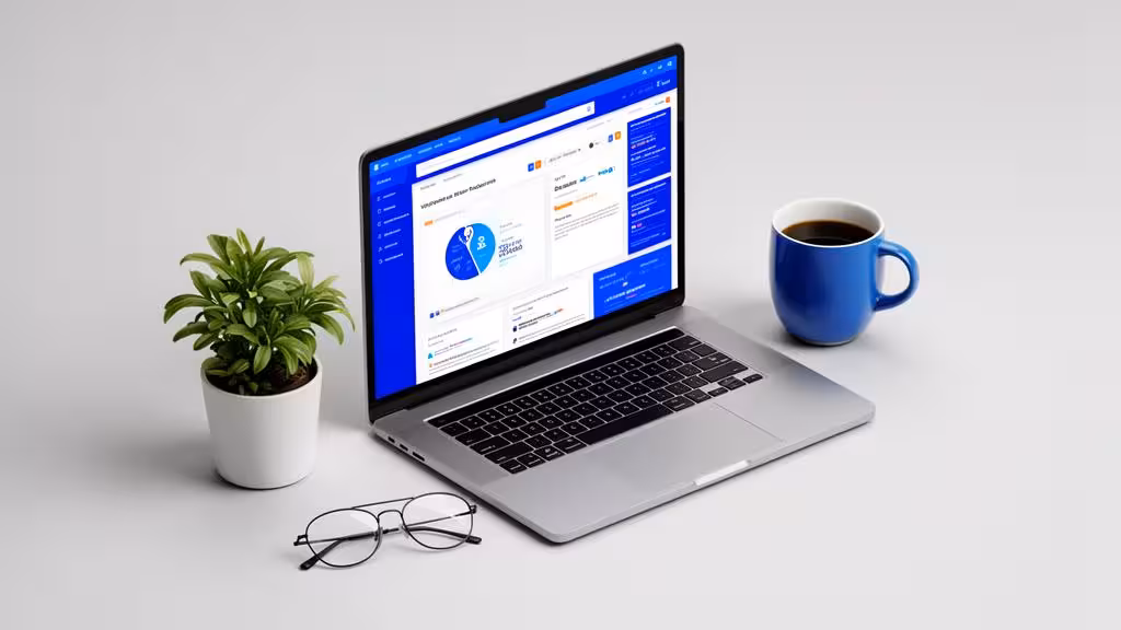 A polished laptop workspace representing premium digital delivery